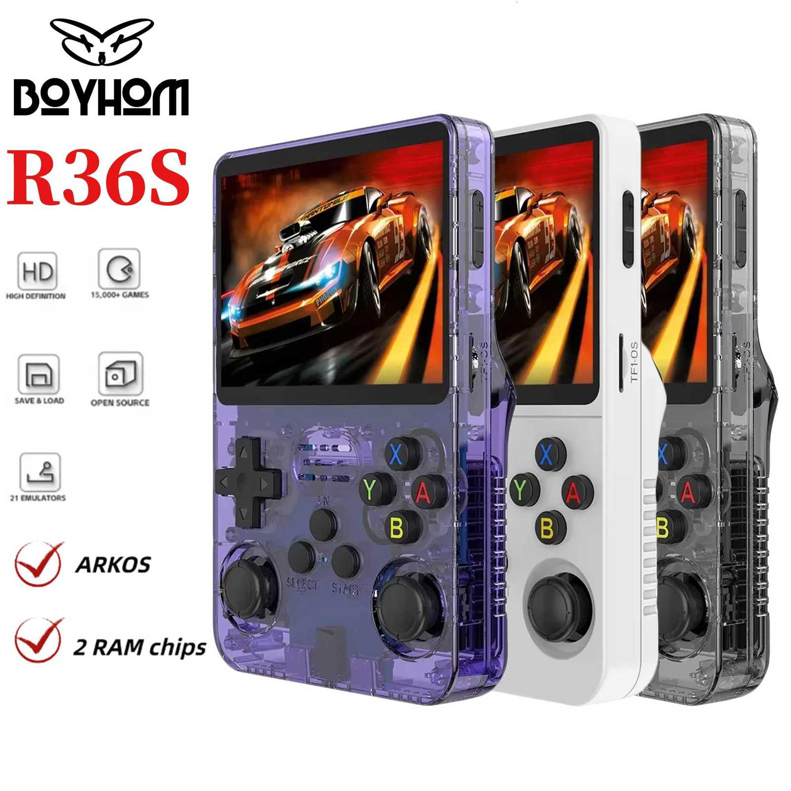 BOYH 100 ARKOS 20 R36S Retro Handheld Game Console 35 IPS15000 Games Retro Portable Pocket Player 64G/128G H251204
