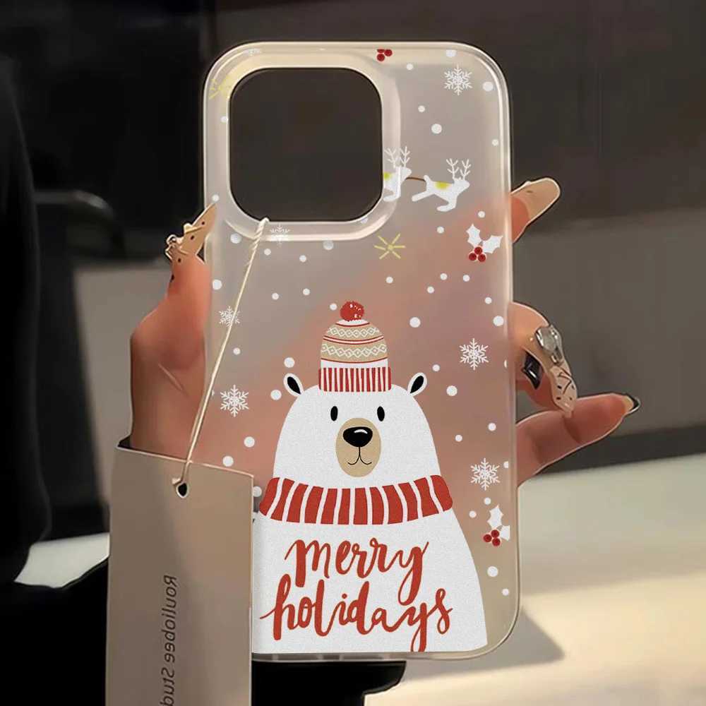 Cute Cartoon Christmas Phone Case for iPhone 11 Case iPhone 16 15 13 12 14 Pro Max Plus 13 12 Mini Shockproof Clear Matte Cover H251203