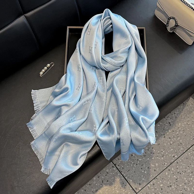 Muslim Fashion Ladies Letter Print Hijab Tencel cotton Gauze scarf Elegance Sun Protection Shawl Decoration Wrap Headscarf 251129