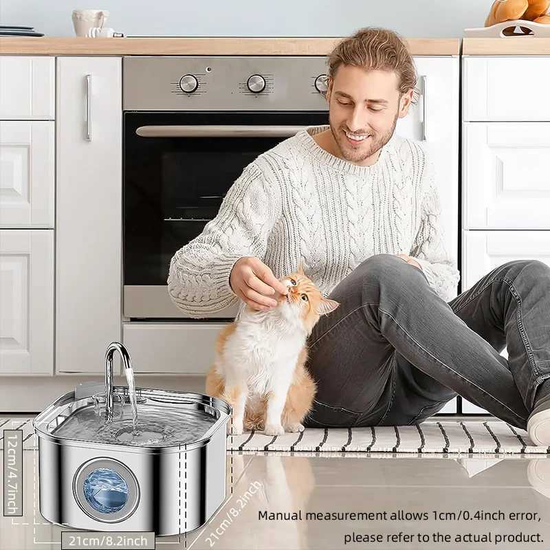 Cat Water Fountain 32L Stainless Steel Pet Water Fountain Dog Water Dispenser Automatic Cat Fountain Dog Bowls Cat Products M251204