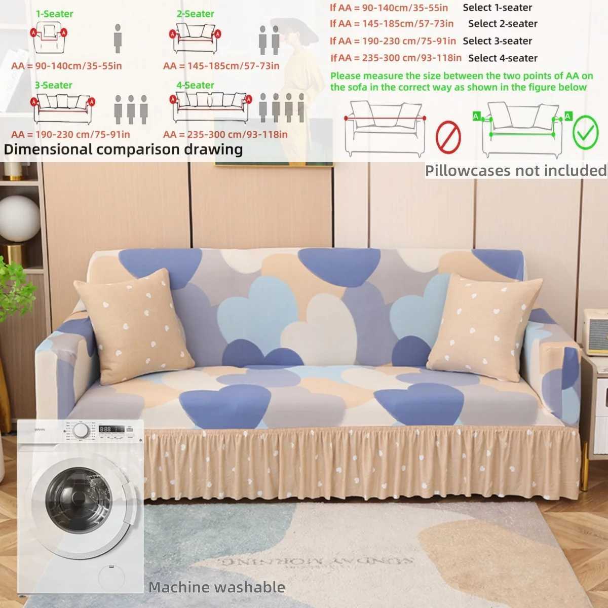 Romantic Comfort Sofa Cover with Ruffled Skirt for Living Room Festival Party Decor Upgrade Without Pillowcases M251204 - view 6