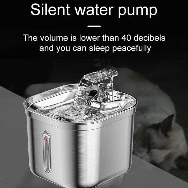 Stainless Steel Automatic Pet Water Dispenser Cat Drinking Fountain With Sensor Filter Cats Dog Ultra Quiet Pump Water Foutain M251204