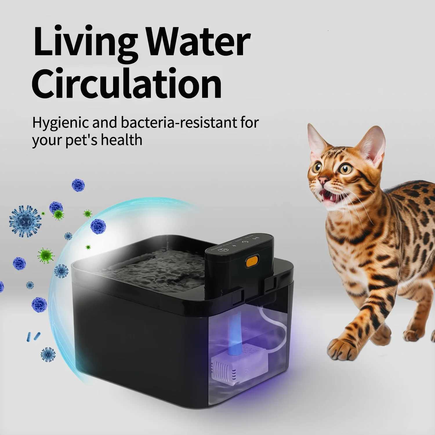 22L Wireless Cat Water Fountain Battery Sensor 2 in 1 Drinking Fountain For Cats Dog Drinker Pet Water Dispenser Accessories M251204