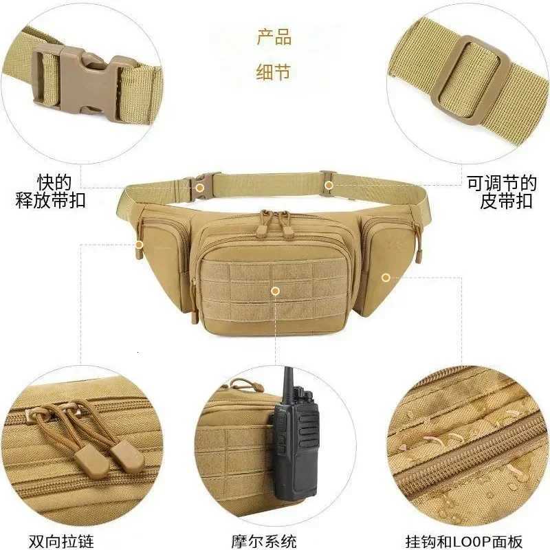 Men Waist Tactical Fanny Pack Motorcycle Rider Sports Belt Bag Climb Camping Nylon Male Tool Sling Chest Hip Bum BagT251204