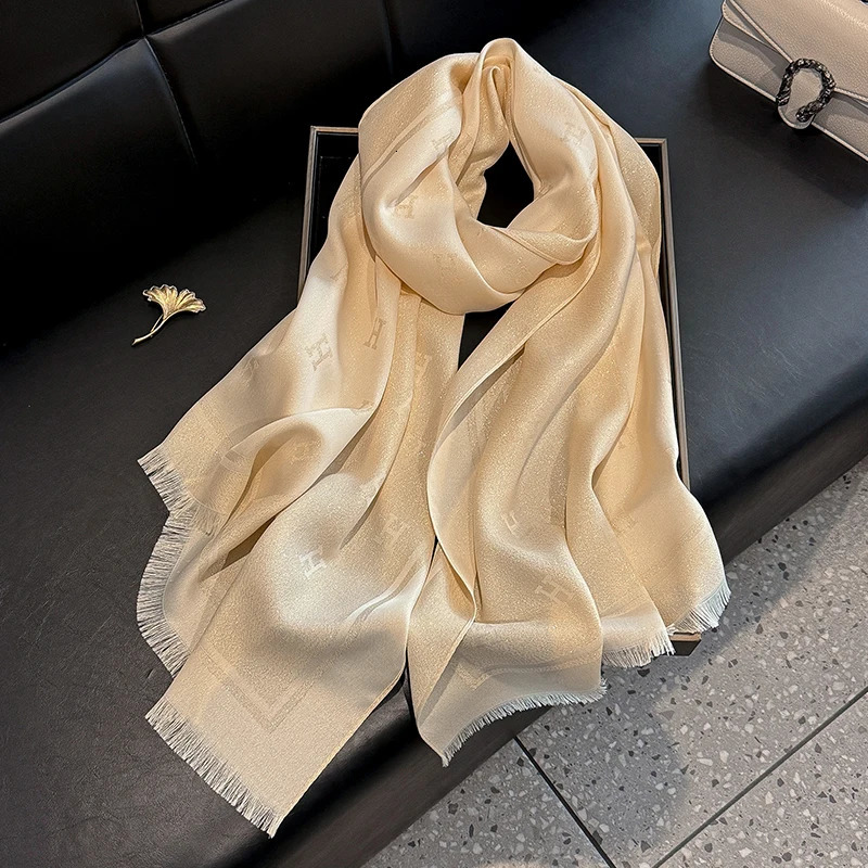 Muslim Fashion Ladies Letter Print Hijab Tencel cotton Gauze scarf Elegance Sun Protection Shawl Decoration Wrap Headscarf 251129