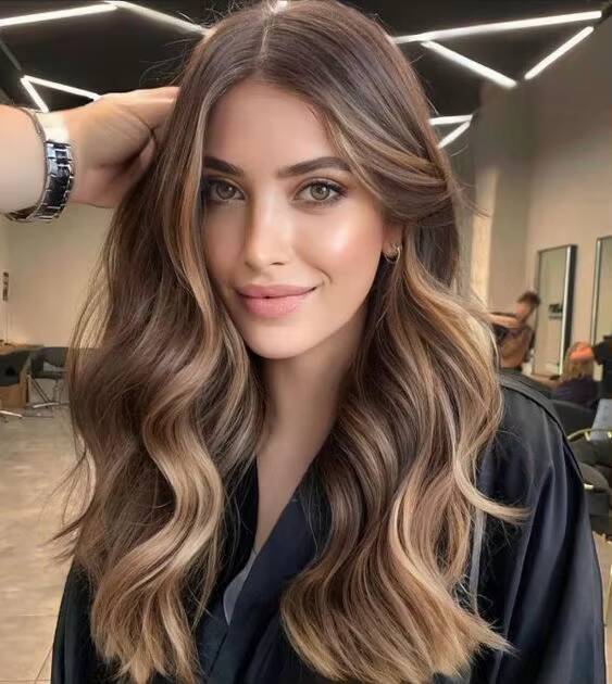 Cuticle Aligned Natural Human Hair Wig with 6x7inch Topper Silk Base 4x4 Blonde Brown Highlight Straight Wavy Toupee for Women