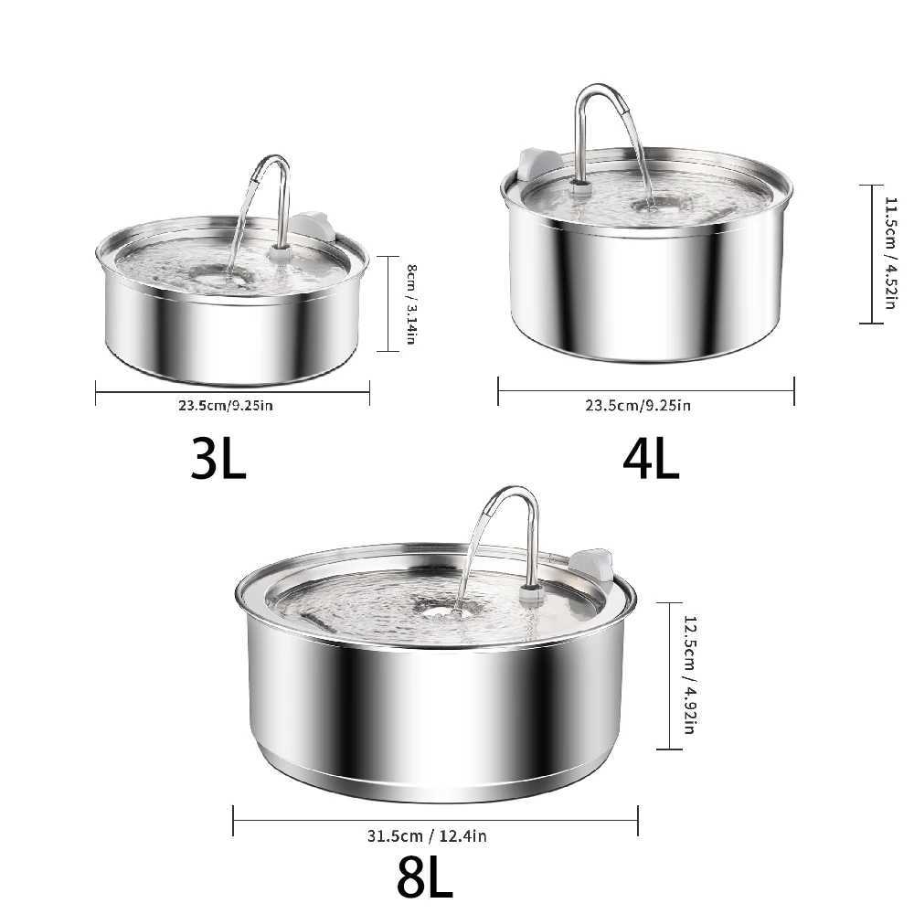 Stainless Steel Cat Water FountainPet Water Dispenser With FilterDog Drinking Fountain For CatsUltra Quiet Water Pump M251204