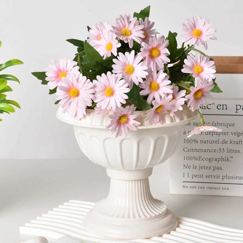 Simple Plastic Vase Pots for Plants Flower Arrangement Vase Modern Art Plastic Flowerpot Desktop Vase Decoration Flower Bottle H251204
