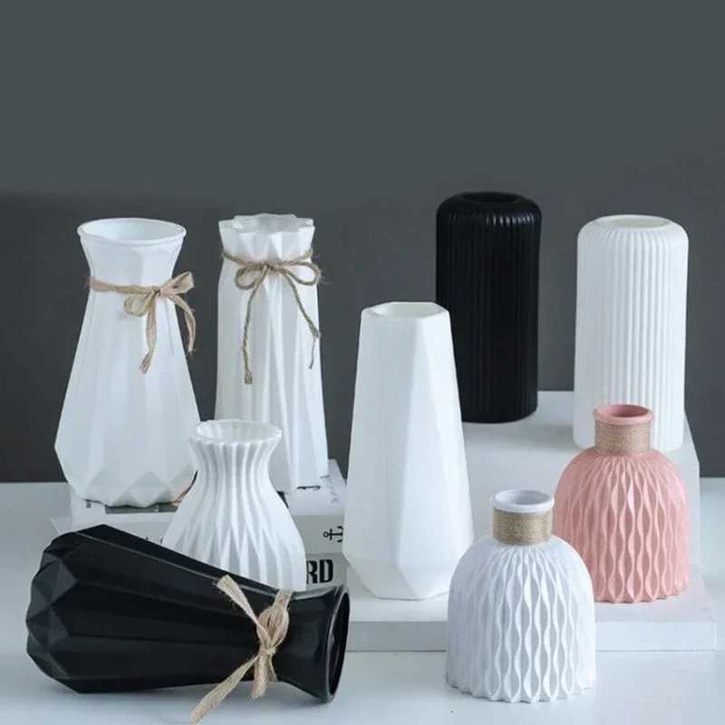 Nordic Flower Vase Imitation Ceramic Plastic Flower Vase Pot He Living Ro Desktop Decoration Wedding Birthday Decoration H251204