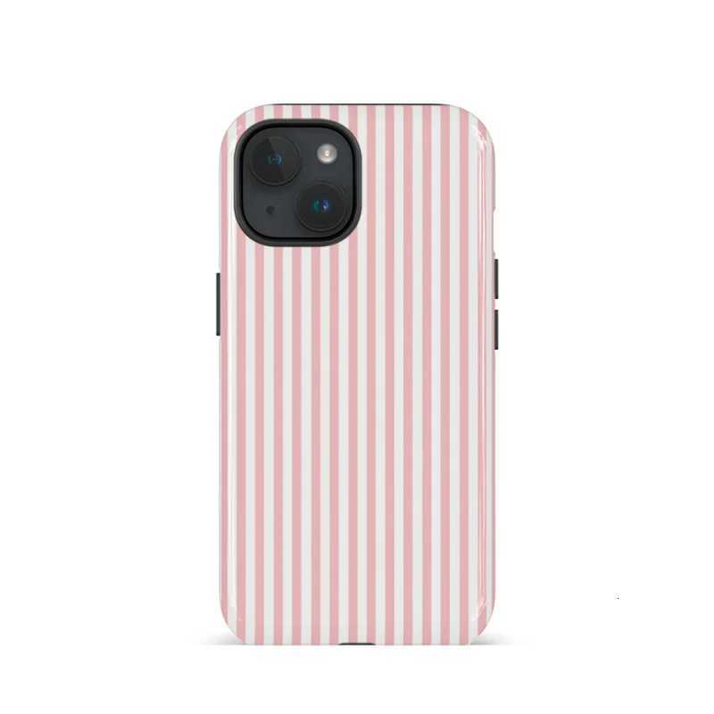 Thin and white stripes Phone Case suitable for iPhone16Prax 15 14 12mini 7Plus XR 2in1 tough glossy case H251203