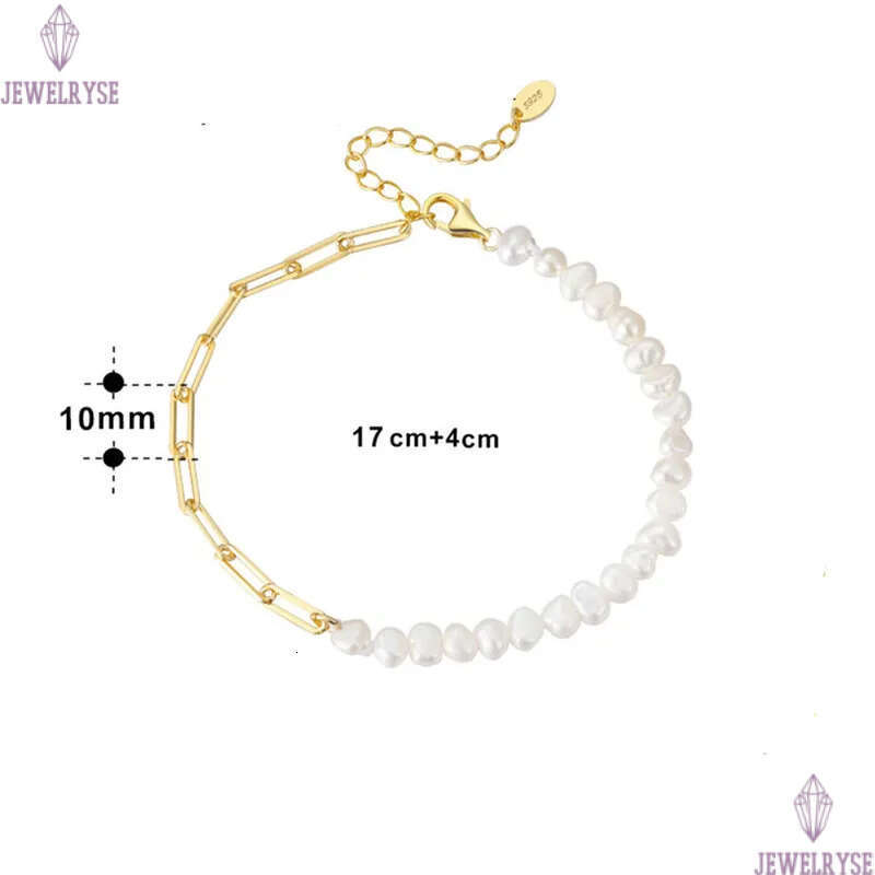 luxury 10mm natural pearl bracelet designer woman 14k gold s925 sterling silver link chain charm bracelets womens jewelry girls birthday friend chirst