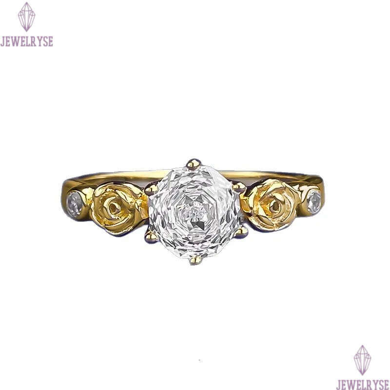 original 1ct s925 sterling silver rose cut designer ring for woman wedding party 5A cubic zirconia luxury engagement diamond 18k gold rings jewelry si