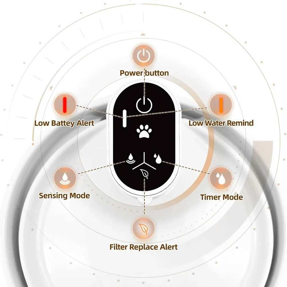 23L Automatic Ceramic Cat Water Fountain Wireless Pet Water Dispenser with Temperature Water Level Display Pets Drinker Bowl M251204