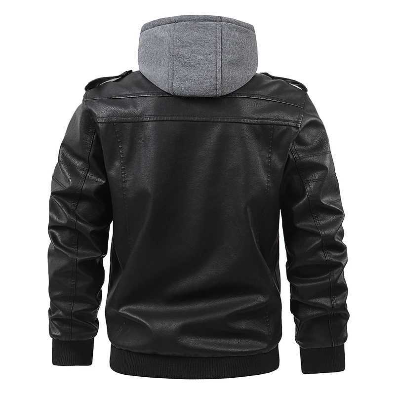 American Style Hooded Fashion Leather Jacket Male High Quality Blazers Retro Coat Men Windproof Keeps Warm Brand Leathe JacketT251204