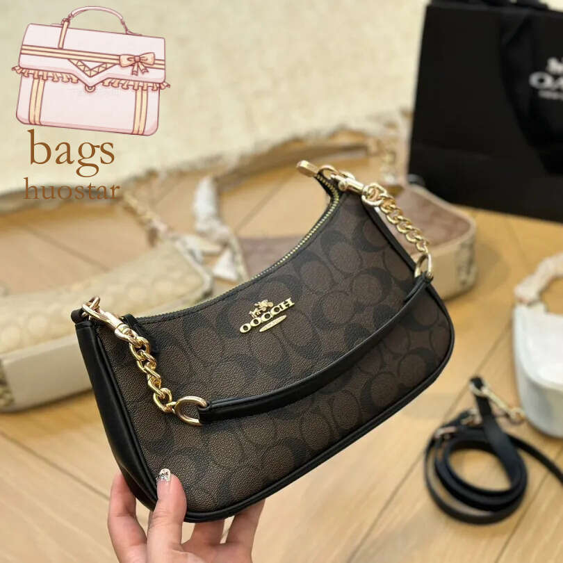 Teri Designer Luxury Tote Women Classic Old Flower Crossbody Casual Handheld Chain Half Moon Smooth Leather Shoulder Bag