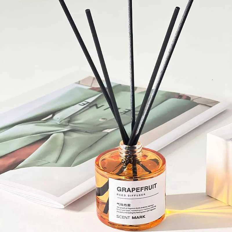 50ml Flameless Home Fragrance Set - Lemon Jasmine Scent Essential Oil with Reed Diffuser Sticks for Room Air Freshener Decor Y251204