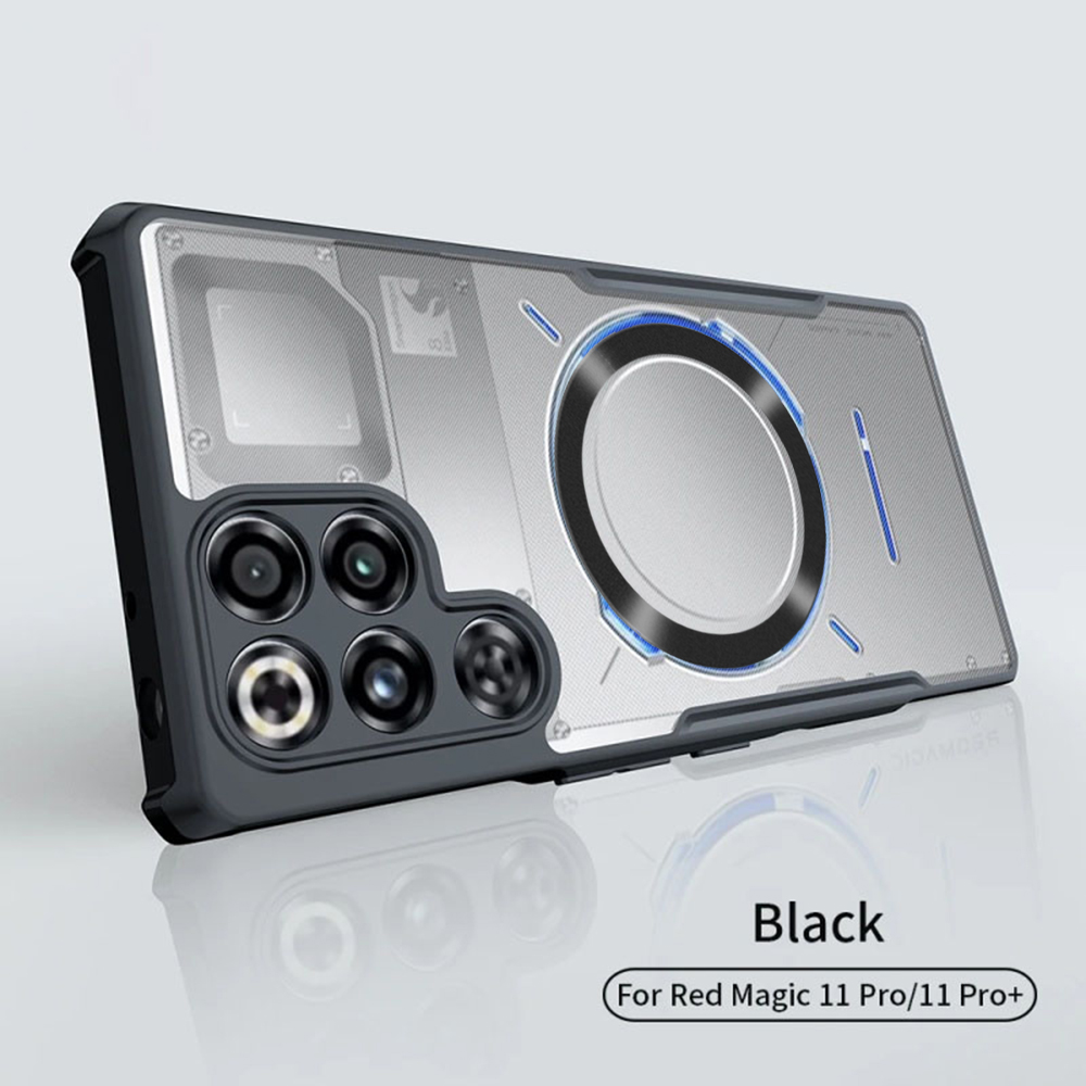 For Nubia RedMagic 11 11s 10 10s 9 9s 8 8s 7 7s Pro Plus Phone Case Magnetic High-permeability Four-corner Drop-resistant Protective Acrylic Cover