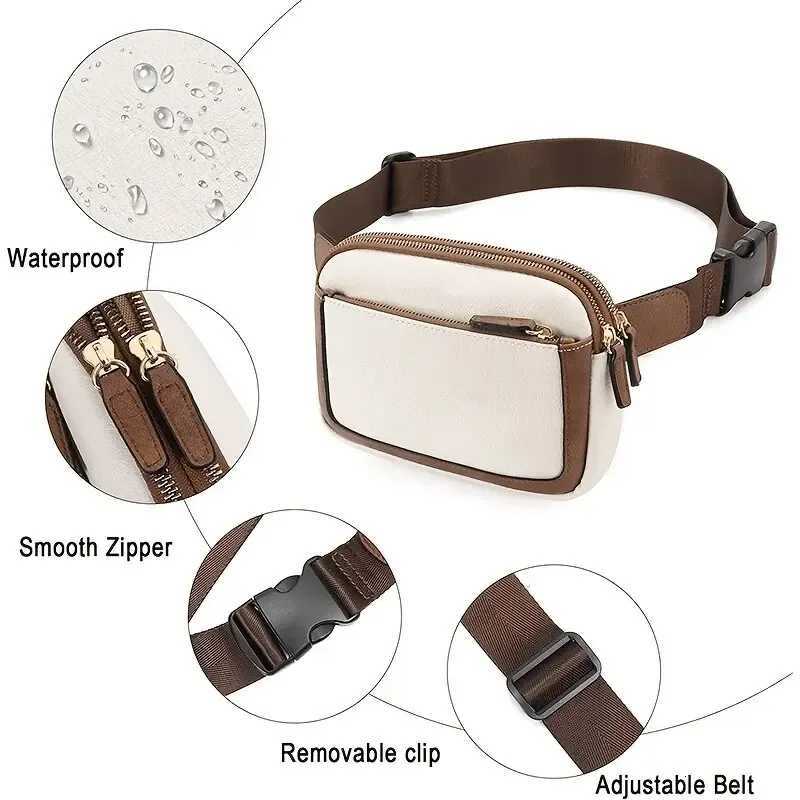 Womens Belt Bag Fashion Crossbody Bag Chest Bag Adjustable Shoulder Strap PU Leather Womens Messenger HandbagT251204