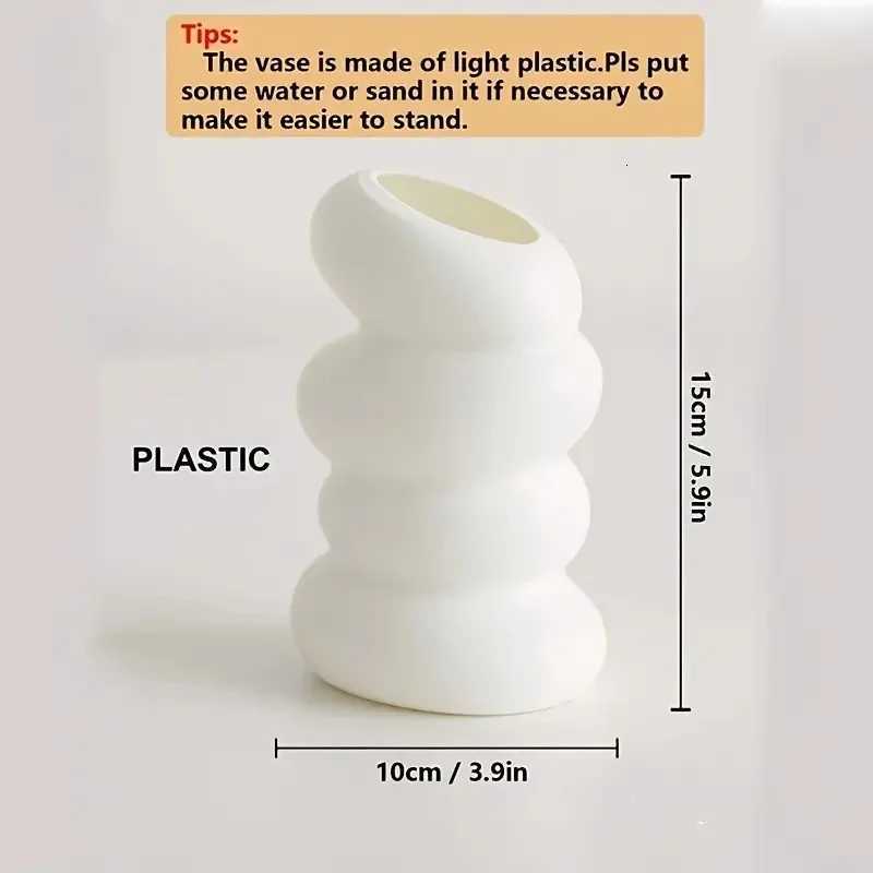 Plastic Vase Spiral Nordic Minimalist Imitation Gla Porcelain Creative Flower Arrangement Decoration Dry Wet Flower Vase New H251204