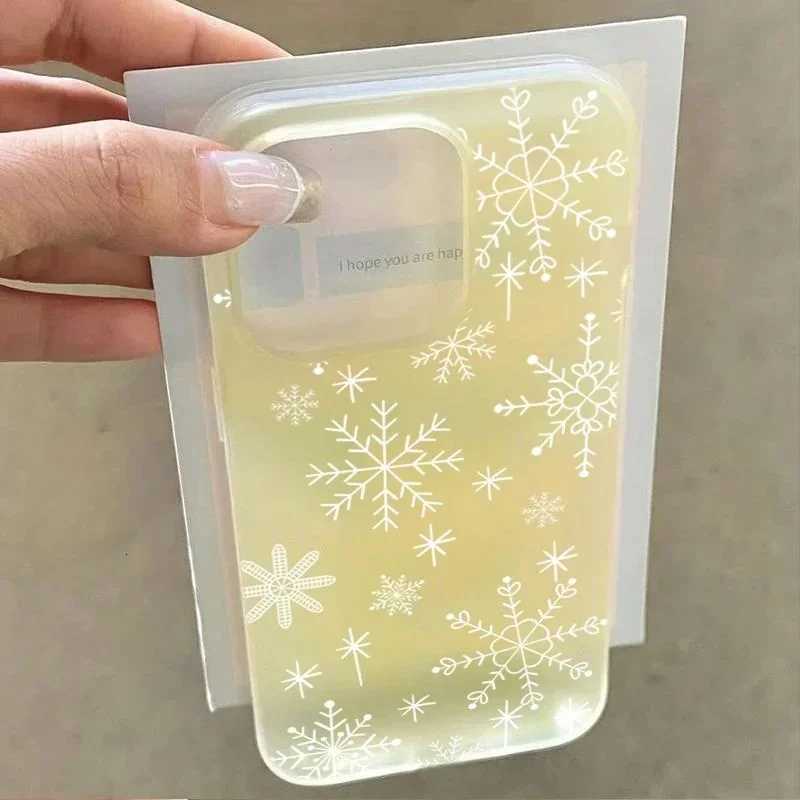 Cute Winter Christmas Snowflakes Fluttering Phone Case For iPhone 17 16 E 15 14 13 12 11 Pro XR x Max 7 8 Plus Mini Y2K Cover H251203