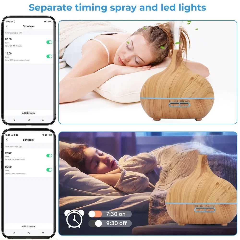 WiFi smart 550ML Electric Ara Diffuser Essential Oil Diffuser Air Humidifier trasonic Remote Control Mist Maker He C251204