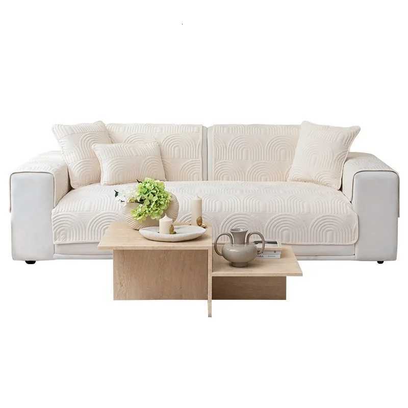 New Sofa Cushion Plush Cushion Solid Color Plush Embroidery Sofa Cushion Non-slip Sofa Cover Cloth Back Cover M251204 - view 4