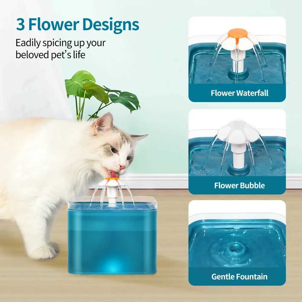 Cat Water Fountain Auto Filter LED Lighting USB Electric Mute Cat Drinker Bowl 2L Recirculate Filtring Drinker Water Dispenser M251204