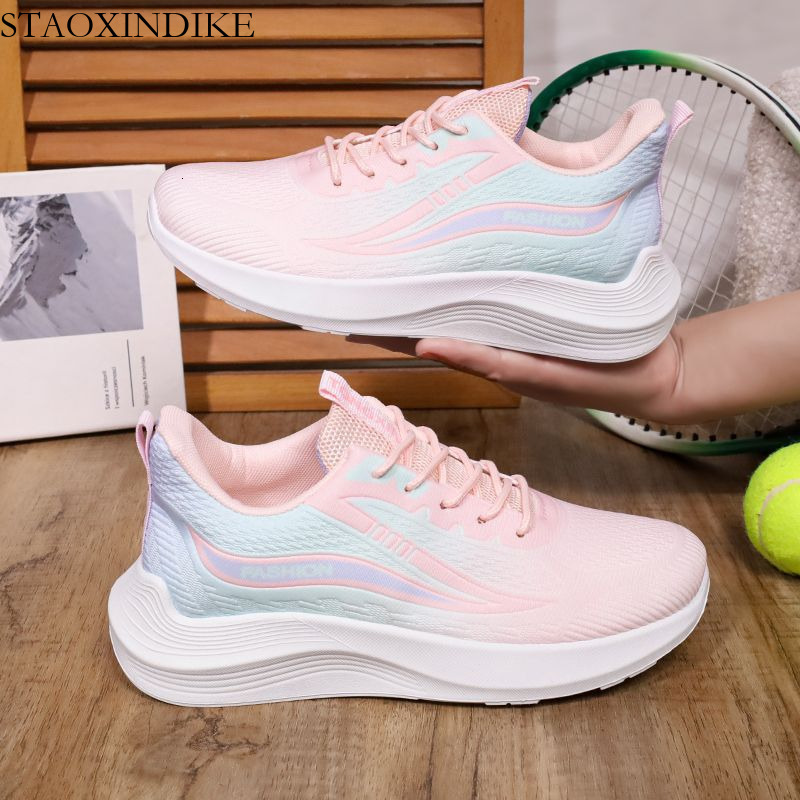 2025 New Spring and Autumn Ultra-Light Running Shoes Sports Shoes Breathable Shock Absorption Soft Sole Student Lightweight Running Women's Shoes