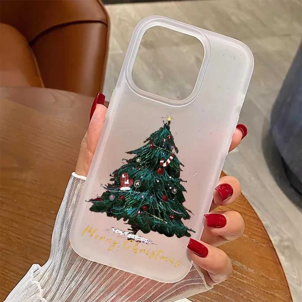 New Year Christmas Tree Snowflake Pattern Phone Case For iPhone 13 14 12 11 15 16 17 Pro Max 17 Air Phone Case Cover Funda H251203