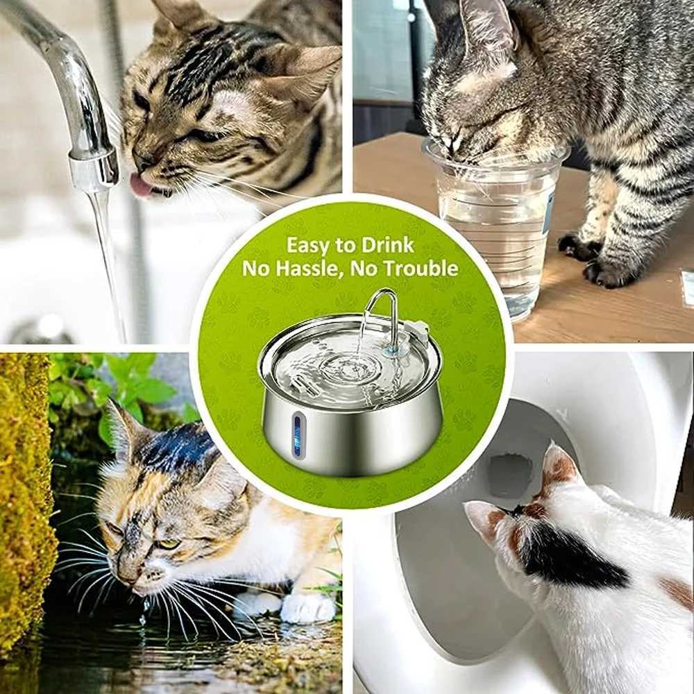 4L Stainless Steel Automatic Pet Water Dispenser Cat Water Fountain Ultra Quiet Dog Water Fountain with Filter Cat Products M251204