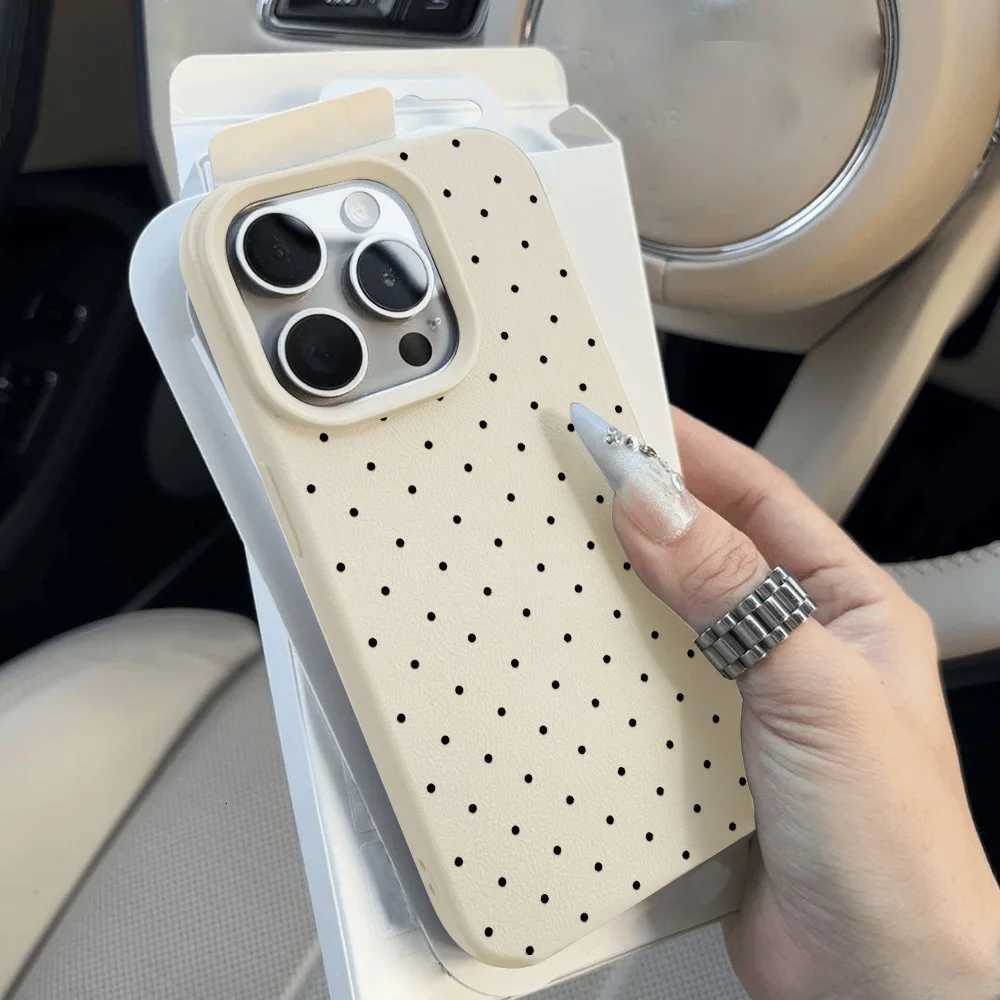 INS Polka Dot Phone Case For iPhone 13 Case iPhone 15 16 14 11 12 17 Pro Max 17 Air Candy Color Lichee Pattern Silicone Cover H251203
