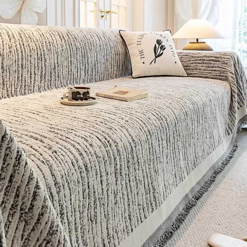 Breathable Polyester Sofa Cover Protective Couch Cover with Elastic Hem Slim-fit Sofa Slipcover for 4-seat M251204 - view 7