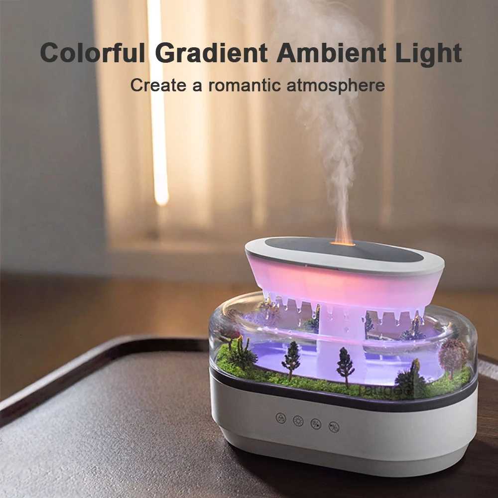 New Raindrop Air Humidifier Ara Humidifier Colorf Atmosphere Light White Noise Music Essemtial He Oil Fragrance Diffuser C251204