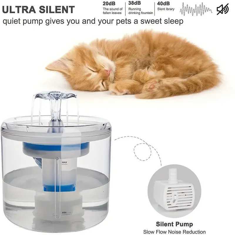 Intelligent Constant Temperature Pet Water Dispenser Automatic Circulation Filtering Silent Cat Water Fountain Dog Bowl for Cat M251204