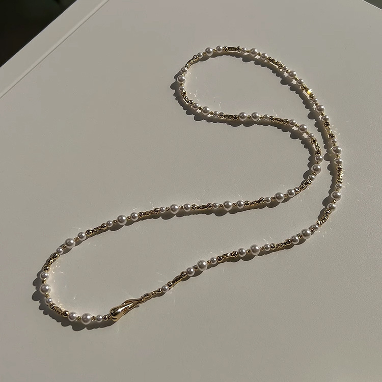 free shipping designerr Stacked luxury Pearl Sweater Long Autumn Winter Beaded Necklace Women's Accessories Light Luxury High-End Clavicle Chain 