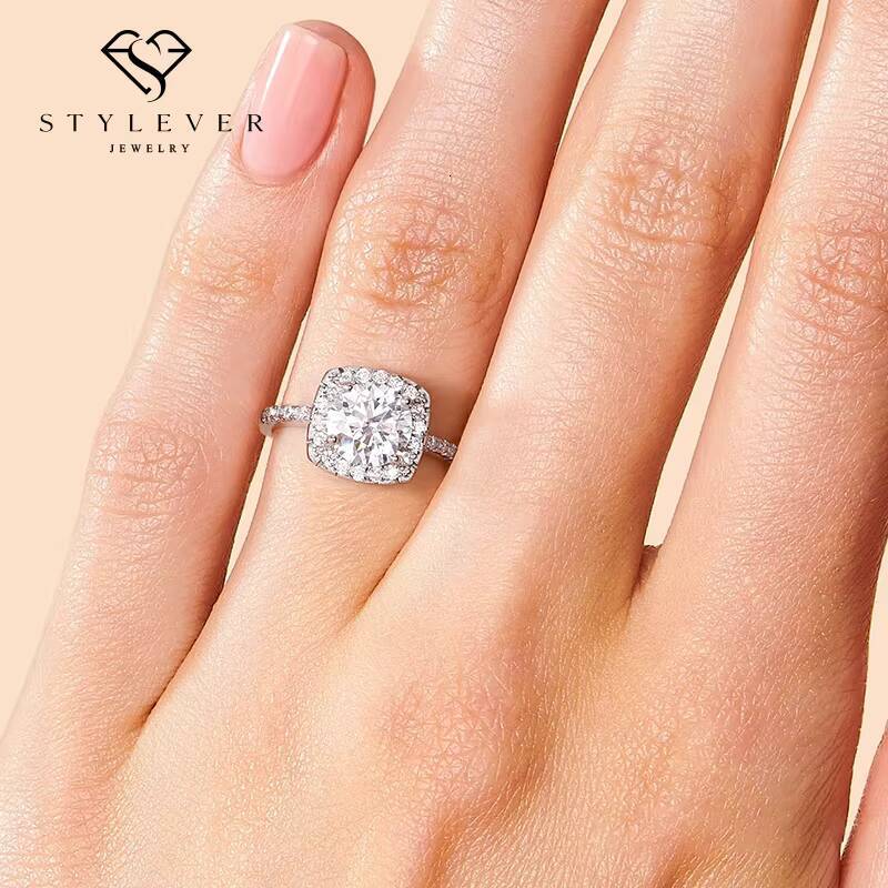 Wholesale Pure S925 Sterling Silver 18k Gold Gra VVS 3ct D Color Moissanite Ring Wedding Fine Jewelry for Men Women