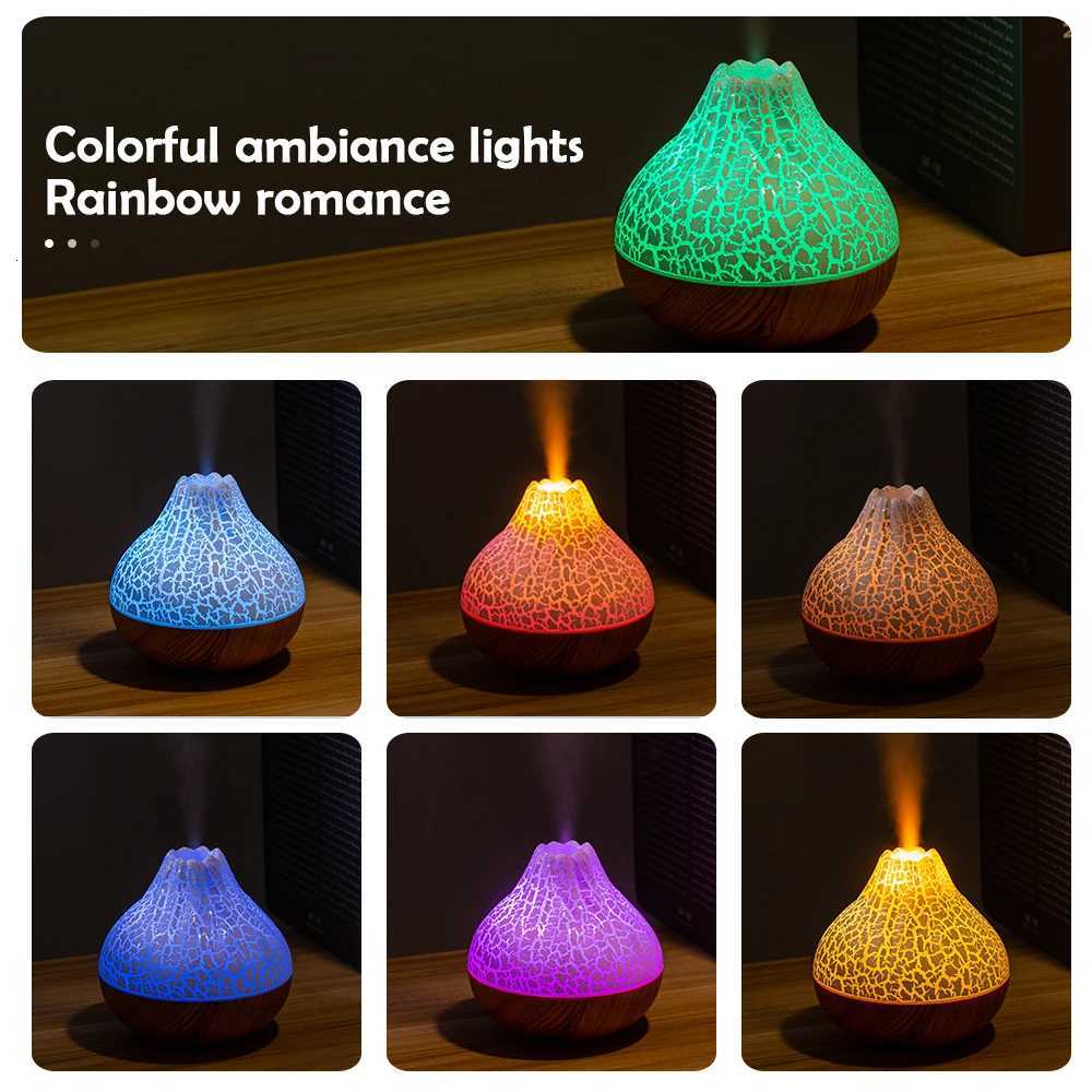Volcano Air Humidifier 300ml Large Capacity Water Mist Aratherapy Diffuser USB Desktop Humidifier with 7 Colorf Night Lights C251204