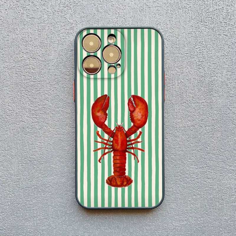 Ocean Life Theme Striped Phone Case for IPhone 16 15 14 Pro Max Plus 13 Mini 12 11 Pro Max XS X XR 7 8 Plus SE2 Shockproof Cover H251203