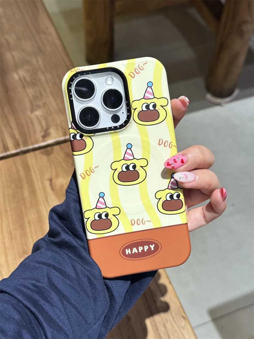 INS Fashion Line 3D Puppy Magnetic Holder For Stand Case for iPhone 17 16 15 Pro Max 14 13 Funda Cute Protective Cover H251203