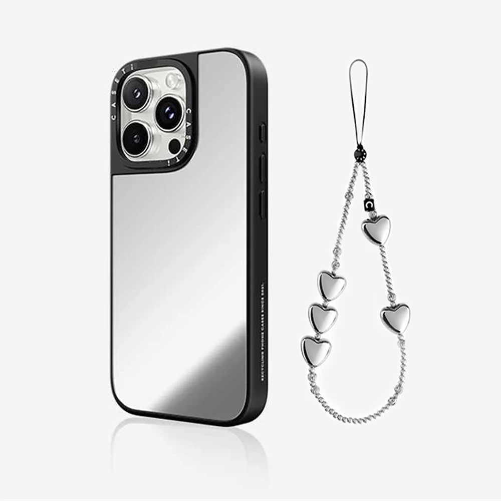 CASE Make-up Mirror For Phone Case for iPhone 12 13 14 15 16 Pro Max 15Plus With Bracelet Wrist Ch Magnetic Cover H251203