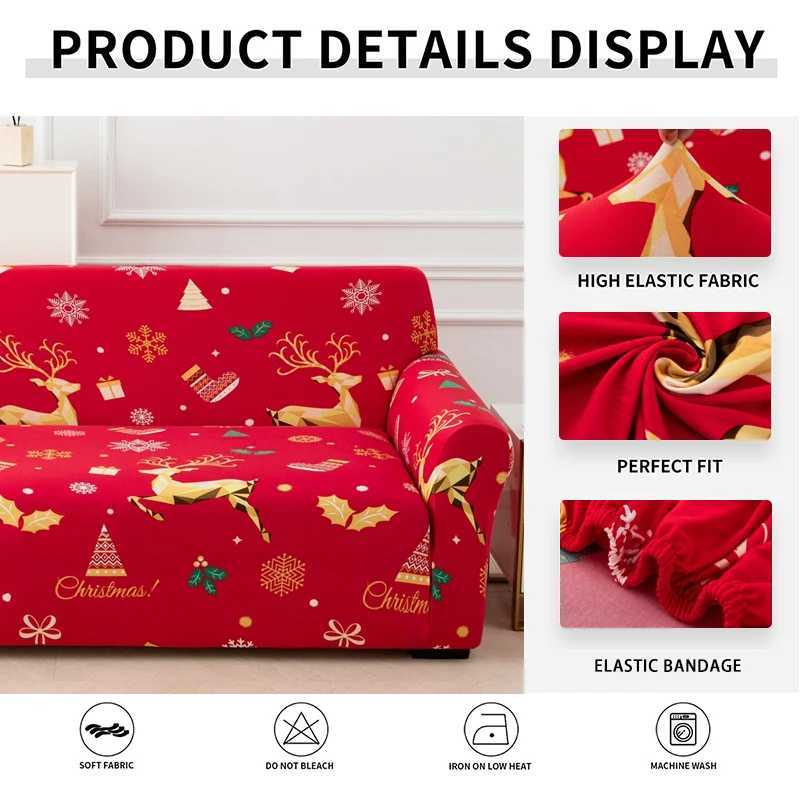 Christmas Style Sofa Slipcovers Stretch Non Slip Sofa Covers for Living Room Armchair Couch Cover Furniture Protector Removable M251204 - view 5