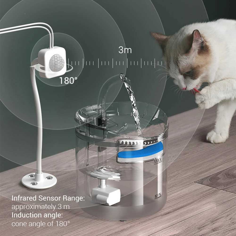 Smart Cat Automatic Drinker Low Noise Pet Drinking Fountain Tilt Angle Cat Water Fountain Infrared Sensor Pet Supplies M251204