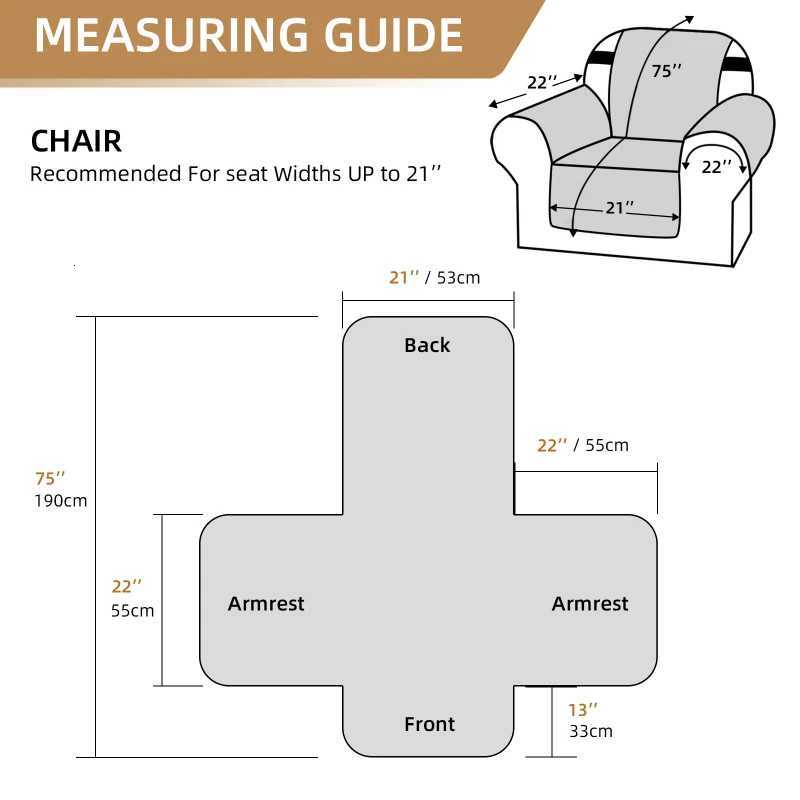 Quilted Armchair Sofa Cover Solid Color Non-slip Anti-wear Recliner Sofa Slipcover Solid Color Couch Cushion for Living Room M251204 - view 3
