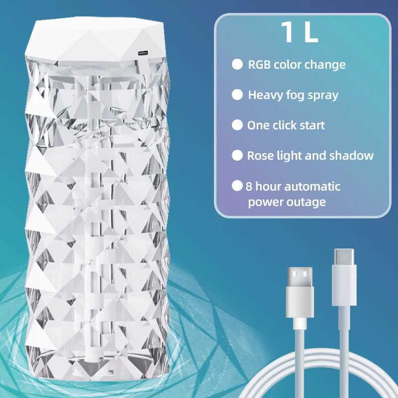 Crystal humidifier USB portable air humidifier 1L capacity aratherapy essential oil diffuser he off spray humidifier C251204