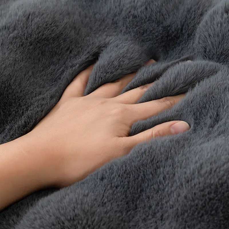 Rabbit Velvet Sofa Cover Three-Dimensional Thickened Warm Living Room Sofa Cushion Non-Slip Massage Plush Sofa Back Cushion M251204 - view 4