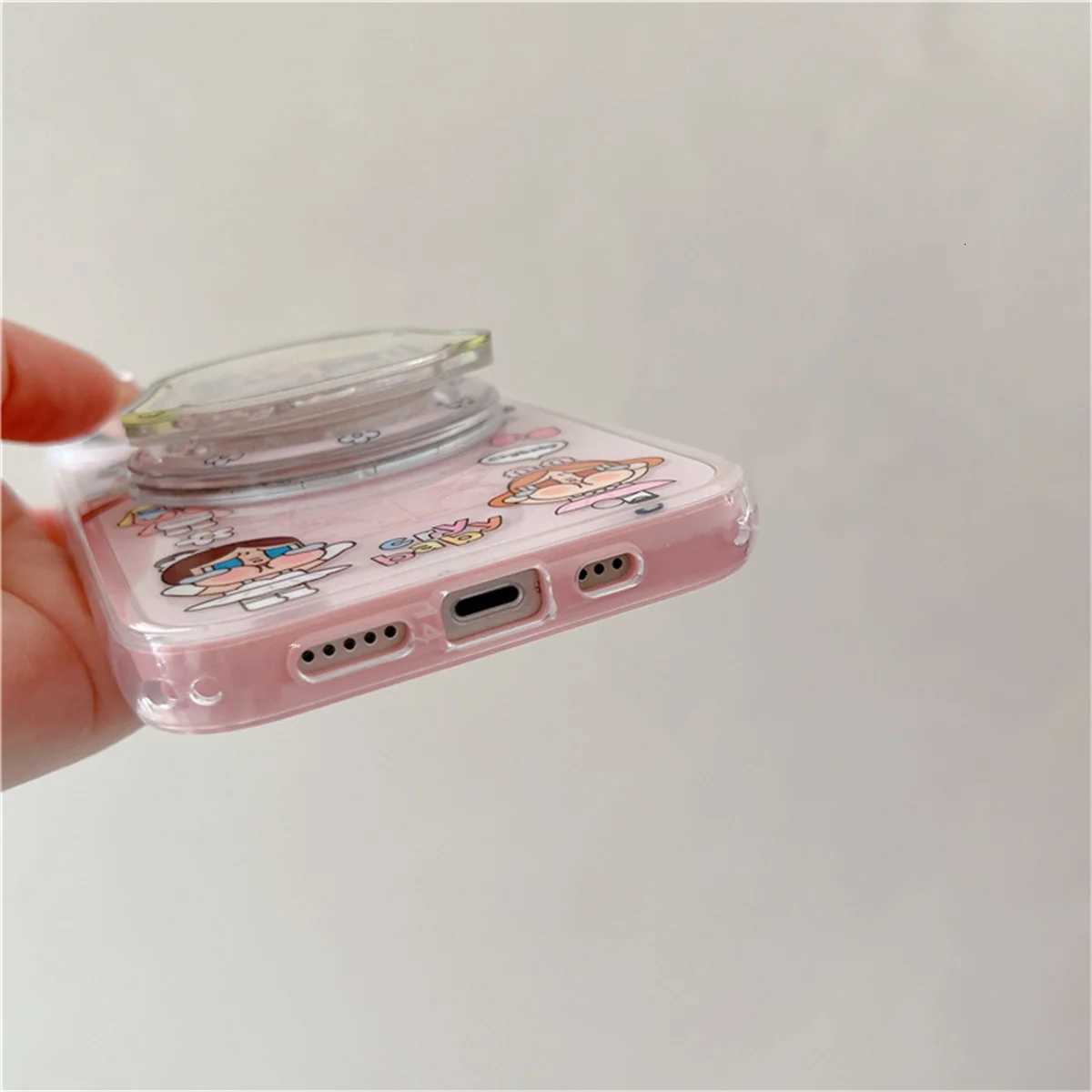 Funny Cute Crying Girl Magnetic Phone Case For iPhone 16 Pro 15 14 Pro Max Cover 2 in 1 Shockproof Cases with Holder H251203