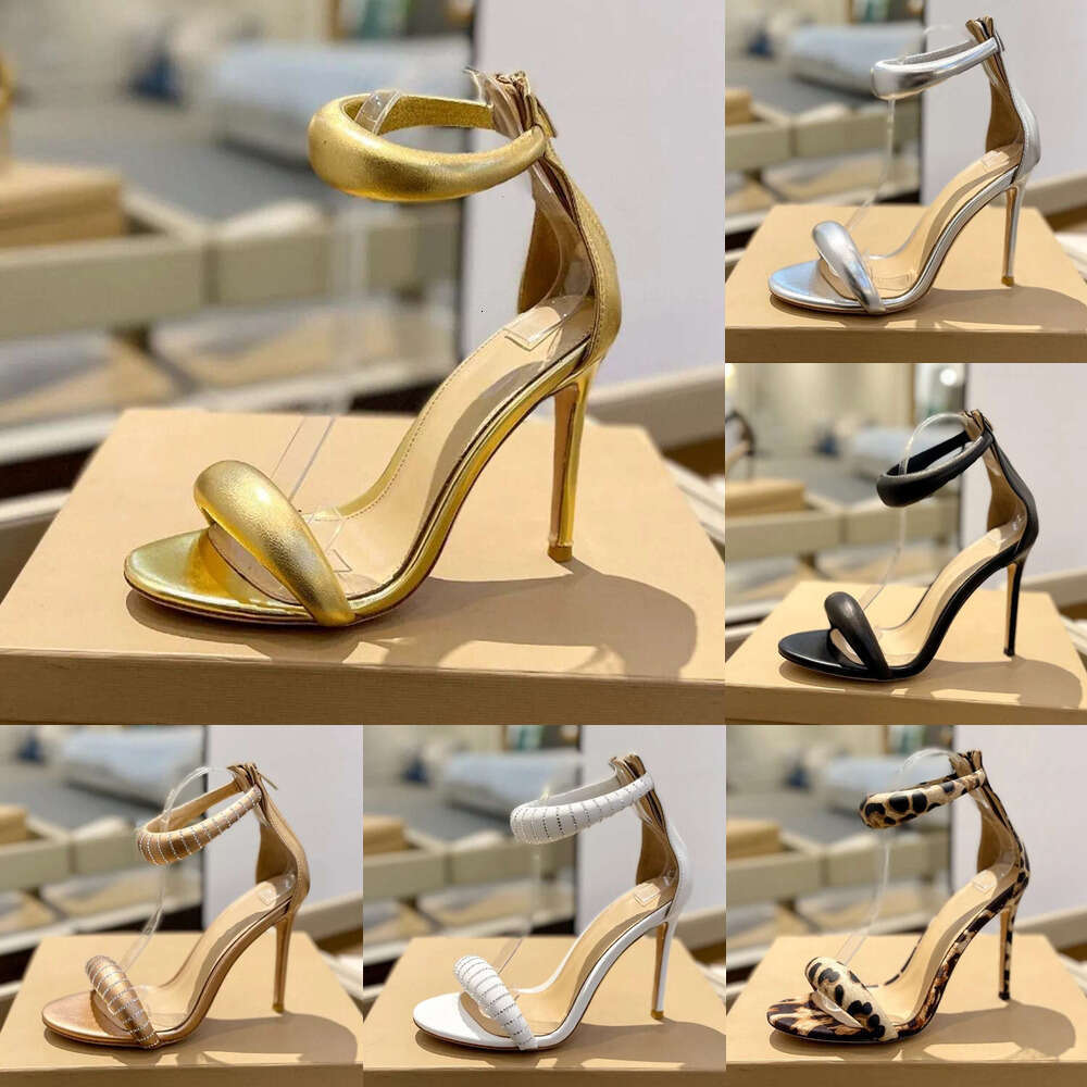 summer Designer Elegant Women High Heels luxury leather sandals Ankle Strap Wrap heeled Rear zipper footwear sexy evening party stiletto Sandals wedding dress shoe