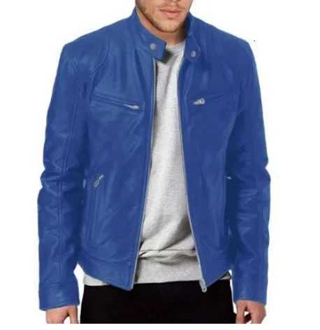 2025 Leather Motorcycle Jacket Men Slim Short-Coat Collar PU Jackets Autumn Winter Windproof Leather Coat Blazer Men Blazers 5XLT251204
