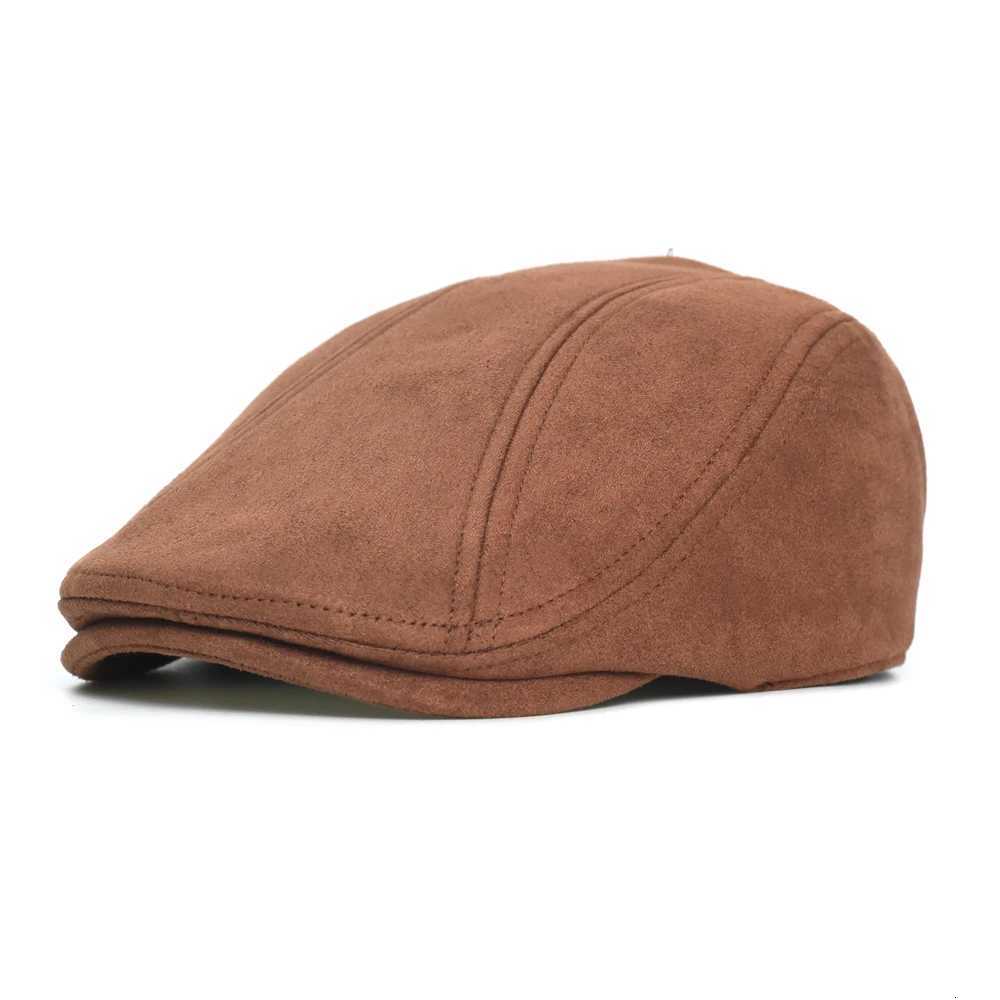 Winter Autumn Vintage Newsboy Cap Hat Men Women Casual Beret Solid Cap PU Leather Flat CapsXJ251204 - view 4