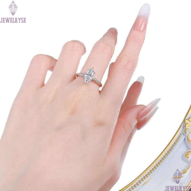 original vintage 6X12mm s925 sterling silver designer ring for woman wedding party 5A cubic zirconia luxury engagement diamond rings jewelry size 5-9 